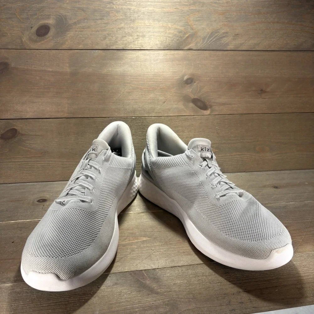 kizik athens Mens size 13 shoes Gray walking Knit Comfort sneakers
